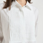 Camicia donna con pieghe bianca GWP02599 P00232310359 GOLDEN GOOSE 