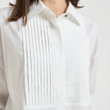 Camicia donna con pieghe bianca GWP02599 P00232310359 GOLDEN GOOSE 