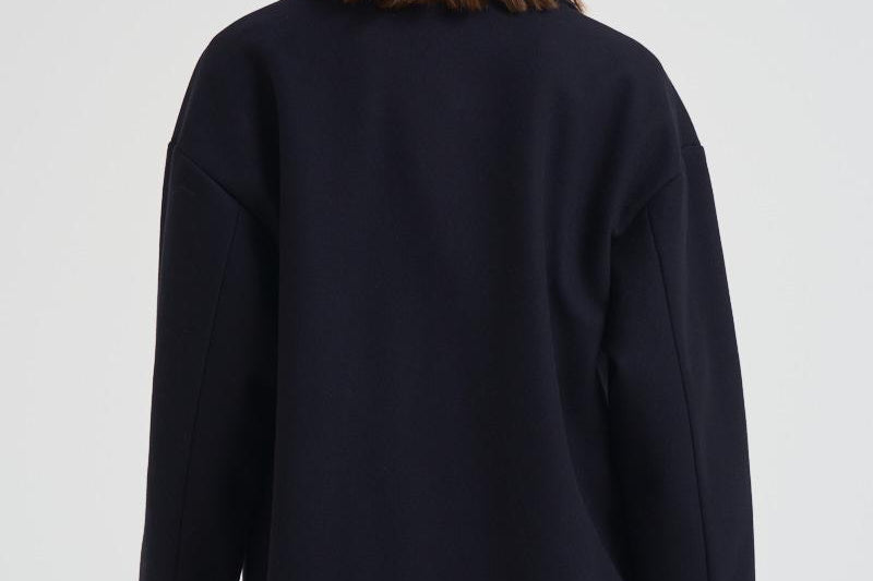 Cappotto donna Cocoon monopetto lungo nero GWP00566 P00050250486 GOLDEN GOOSE 