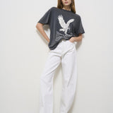 T-shirt donna grigia vintage 10075 WBL1 ANINE BING 
