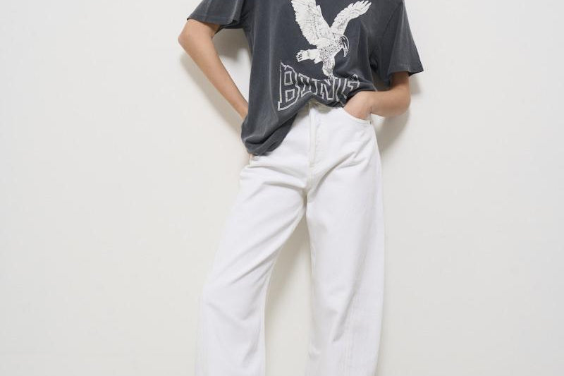 T-shirt donna grigia vintage 10075 WBL1 ANINE BING 