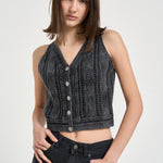 Gilet donna intrecciato grigio 106859 A3BAI91 PINKO 