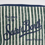 Pochette donna Aline in lino a righe verde ALINE 07803 MC2 SAINT BARTH 
