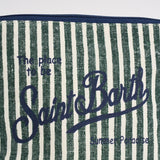 Pochette donna Aline in lino a righe verde ALINE 07803 MC2 SAINT BARTH 