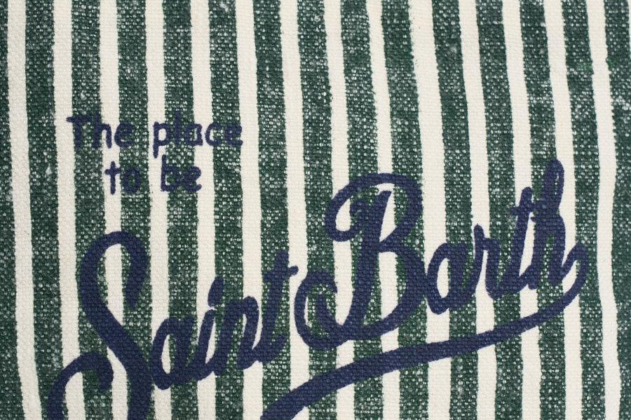 Pochette donna Aline in lino a righe verde ALINE 07803 MC2 SAINT BARTH 