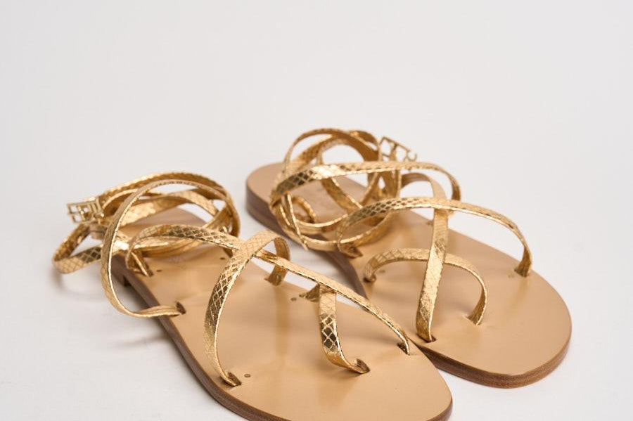 Sandalo donna alla schiava oro K52 OROCUOIO EMANUELA CARUSO CAPRI 