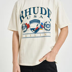 T-shirt uomo con stampa bianca TT10012 3166WHITE RHUDE 