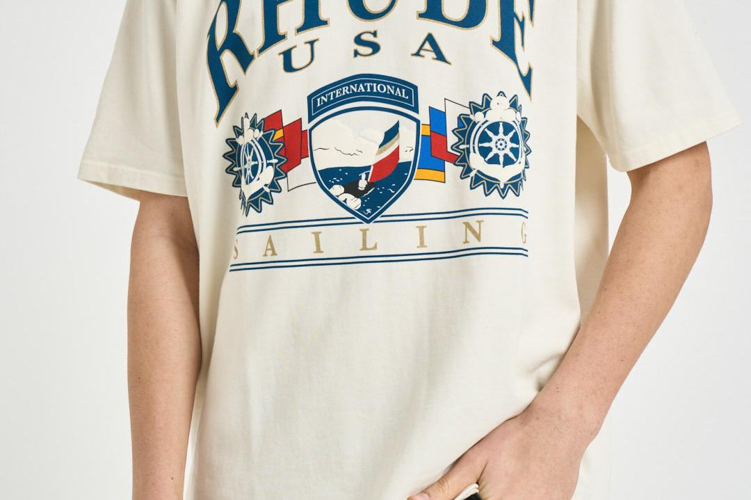 T-shirt uomo con stampa bianca TT10012 3166WHITE RHUDE 