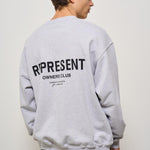Felpa uomo girocollo grigia con logo OCM4115 GREYBLACK158 REPRESENT 