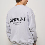 Felpa uomo girocollo grigia con logo OCM4115 GREYBLACK158 REPRESENT 