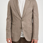 Giacca uomo in misto cotone e lino tortora SERENIOLD R7002FANGO ACCADEMIE TESSILI 