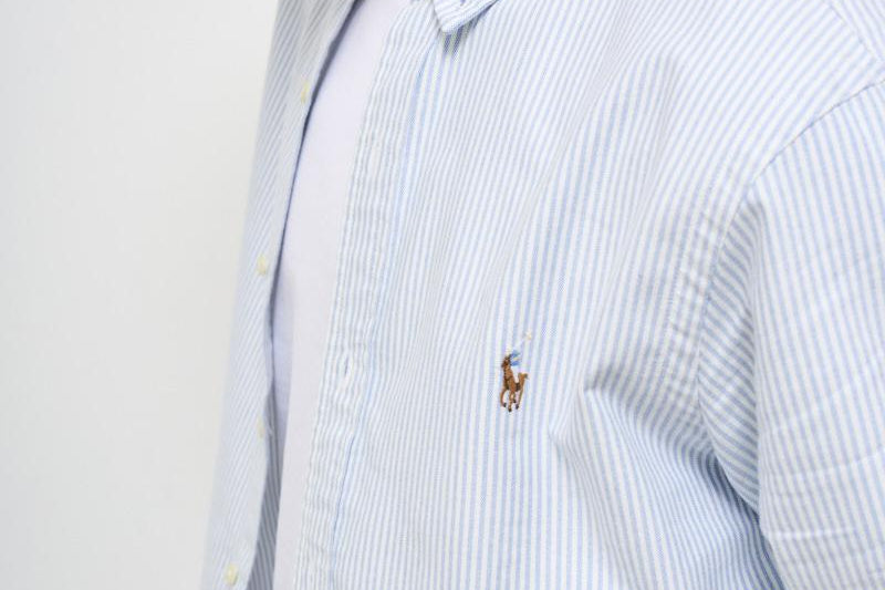 Camicia uomo a righe celeste 710549084 009 RALPH LAUREN 