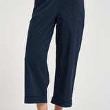 Pantalone donna in popeline blu notte L6SK86 N08 LIVIANA CONTI 