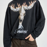 Felpa uomo con cappuccio nera 100610 04STAINEDBLACK REPRESENT 