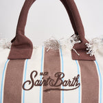 Borsa donna Vanity a righe bianca  marrone VANITY 02597L MC2 SAINT BARTH 
