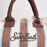 Borsa donna Vanity a righe bianca  marrone VANITY 02597L MC2 SAINT BARTH 