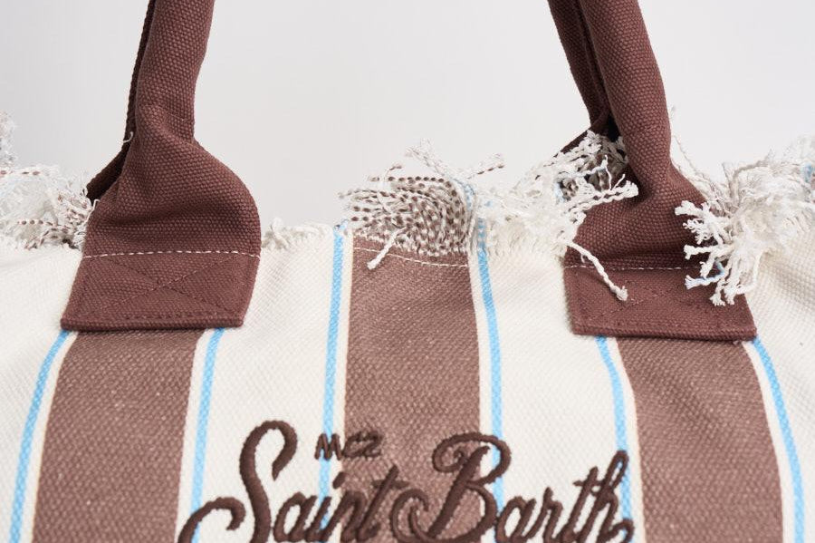 Borsa donna Vanity a righe bianca  marrone VANITY 02597L MC2 SAINT BARTH 
