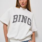 Felpa donna girocollo Jay bianca 11002 OFW1 ANINE BING 