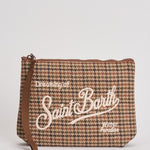 Pochette donna Parisienne Wool Pied de Poule verde ALINE WLPPOULE51 MC2 SAINT BARTH 