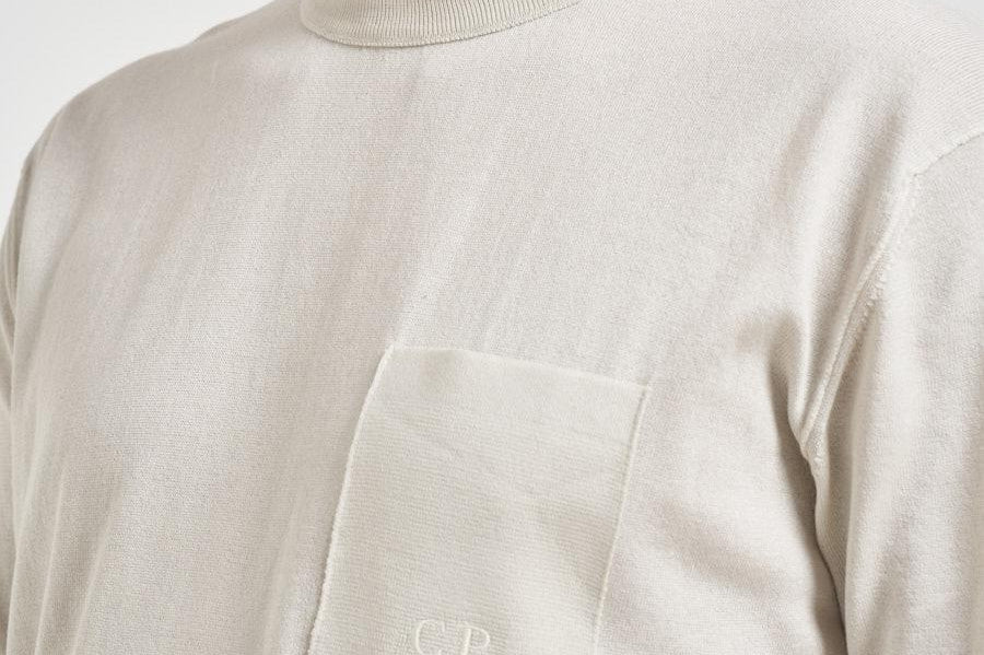 T-shirt uomo in maglia bianca KN235A 103 C.P. COMPANY 