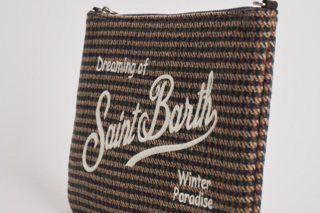 Pochette donna Parisienne Wool Pied de Poule verde PARISIENNE WLPDP5161 MC2 SAINT BARTH 