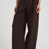 Pantaloni a gamba larga donna C3104 W0206BROWN THE LATEST 
