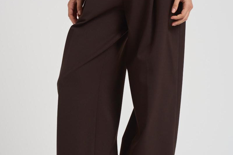 Pantaloni a gamba larga donna C3104 W0206BROWN THE LATEST 