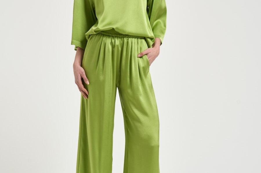 Blusa donna in seta verde brillante 14580 6028 FORTE FORTE 