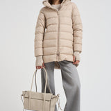 Piumino donna in nylon midi beige PI0660D 1985 HERNO 
