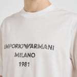 T-shirt con stampa logo effetto vintage bianca EM003466 AF10761U0003 EMPORIO ARMANI 