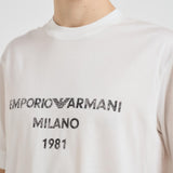 T-shirt con stampa logo effetto vintage bianca EM003466 AF10761U0003 EMPORIO ARMANI 