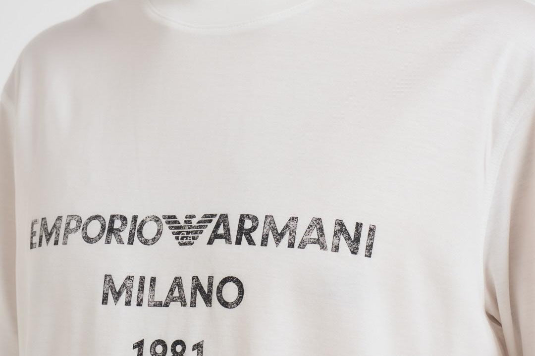 T-shirt con stampa logo effetto vintage bianca EM003466 AF10761U0003 EMPORIO ARMANI 