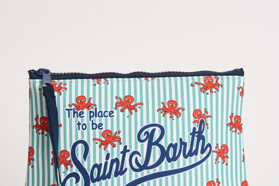 Pochette donna Aline Octo Cling Stripes celeste ALINE 00391L MC2 SAINT BARTH 