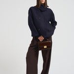 Cappotto donna corto doppiopetto blu AG2484 MLK358 HARRIS WHARF LONDON 