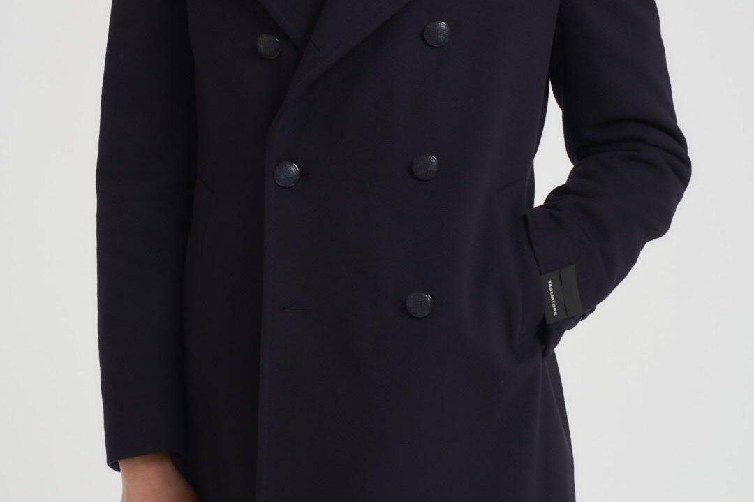 Cappotto uomo doppiopetto blu notte ARDEN 350001B5054 TAGLIATORE 