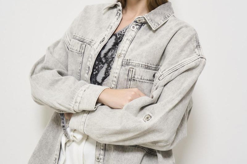 Camicia donna Alysson in denim grigio ALYSSON MIXEDGREY IRO 
