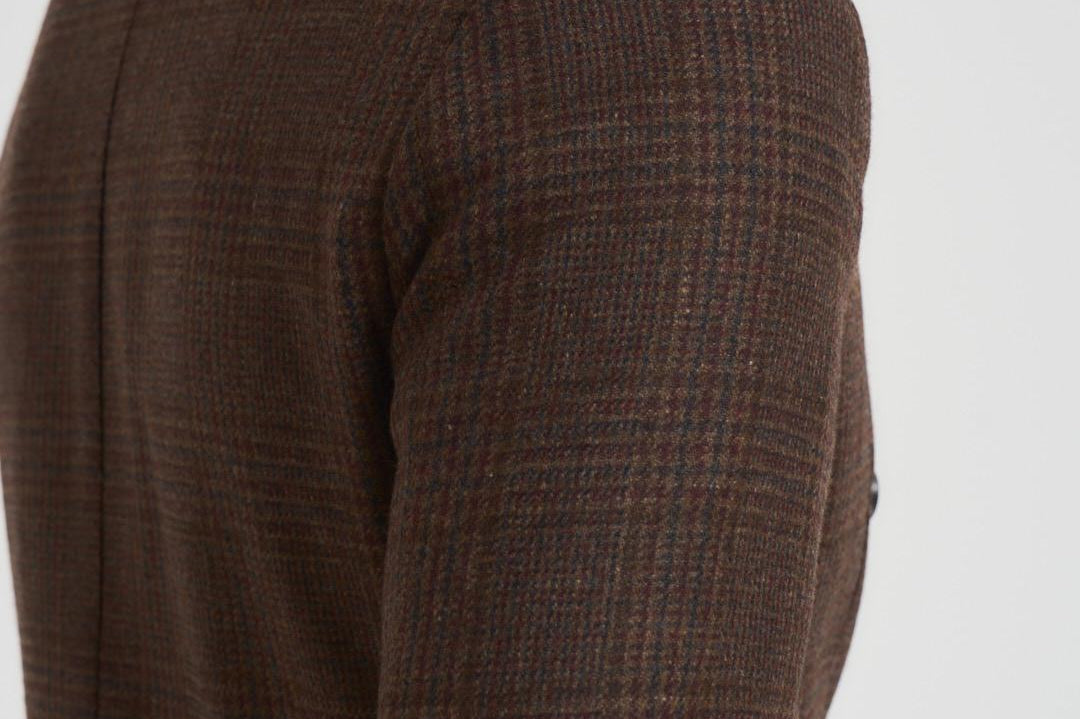 Giacca uomo doppiopetto in check marrone G751MF 408157F SANTANIELLO 