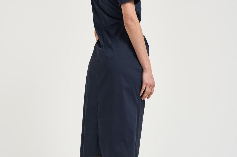 Abito donna midi drappeggiato blu notte L6SK30 N08 LIVIANA CONTI 