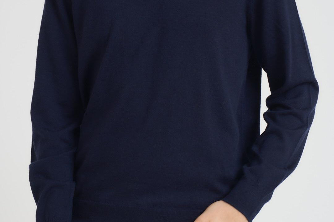 Maglia uomo in lana con colletto polo blu 710941104 001 RALPH LAUREN 