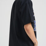 T-shirt uomo girocollo nera con stampa blu TT06012 VINTAGEBLACK0027 RHUDE 