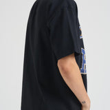 T-shirt uomo girocollo nera con stampa blu TT06012 VINTAGEBLACK0027 RHUDE 