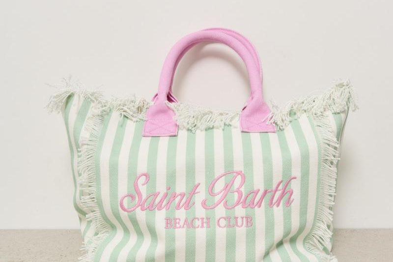 Borsa donna Vanity a righe verde VANITY 03756H MC2 SAINT BARTH 