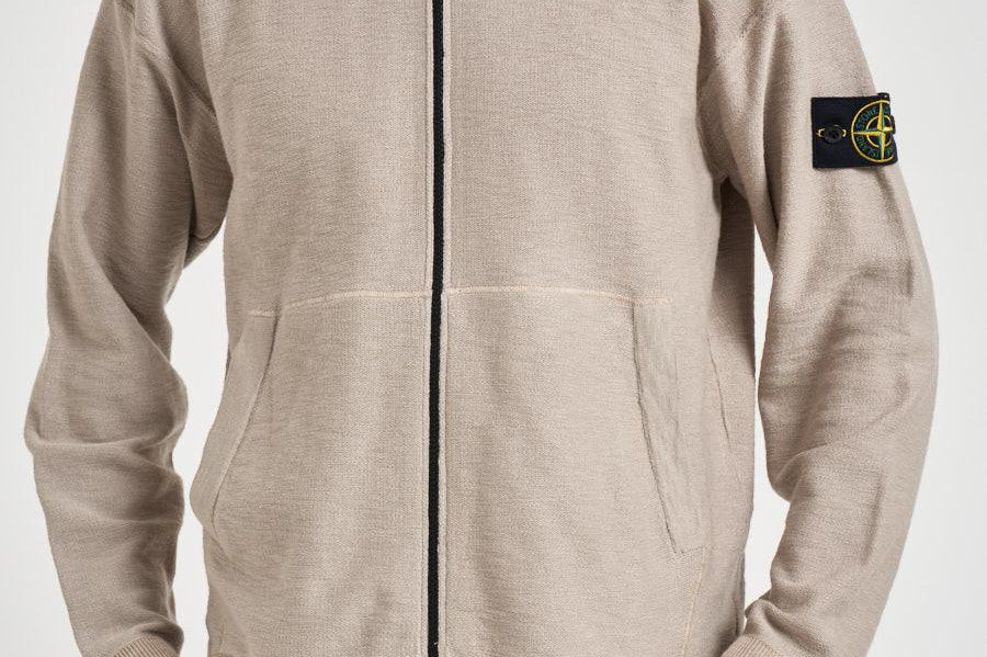 Felpa uomo in maglia con zip pietra 5100050 S01B0V009A STONE ISLAND 