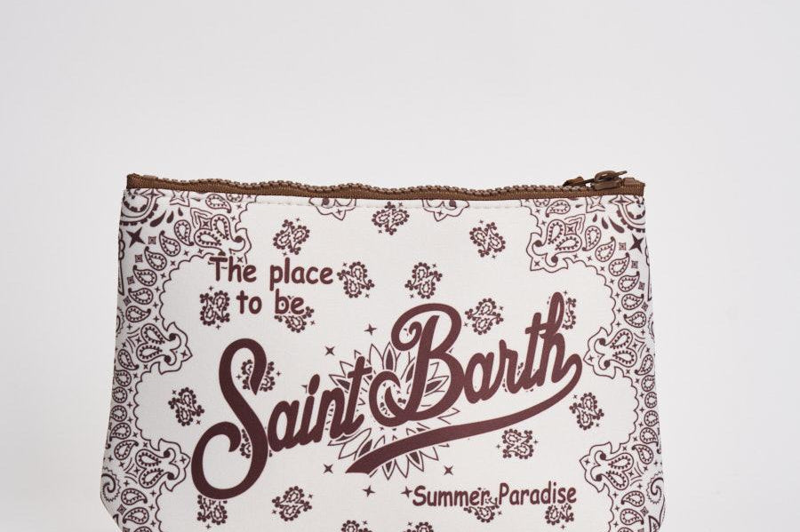 Pochette donna Aline bandana bianca e bordeaux ALINE 03131L MC2 SAINT BARTH 