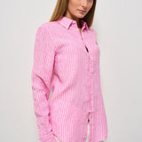 Camicia donna in lino gessata rosa 211970691 001 RALPH LAUREN 