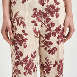 Pantalone donna stampa floreale panna S6SS66 FLW65 SEMICOUTURE 