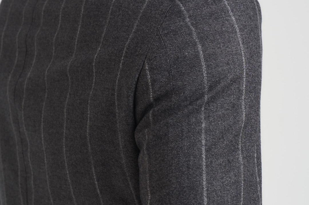 Abito uomo monopetto gessato grigio 2442+8364 535102 LUIGI BIANCHI 