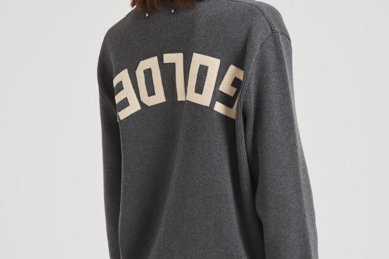 Cardigan in maglia con logo donna GWP00950 P00066260304 GOLDEN GOOSE 