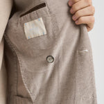 Giacca uomo doppiopetto in velluto grigio chiaro GL7251TL 387858P SANTANIELLO 