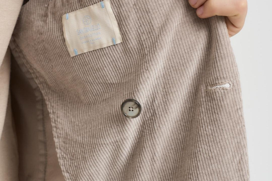 Giacca uomo doppiopetto in velluto grigio chiaro GL7251TL 387858P SANTANIELLO 